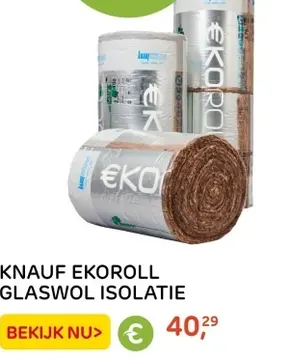 Aanbieding: KNAUF EKOROLL GLASWOL ISOLATIE