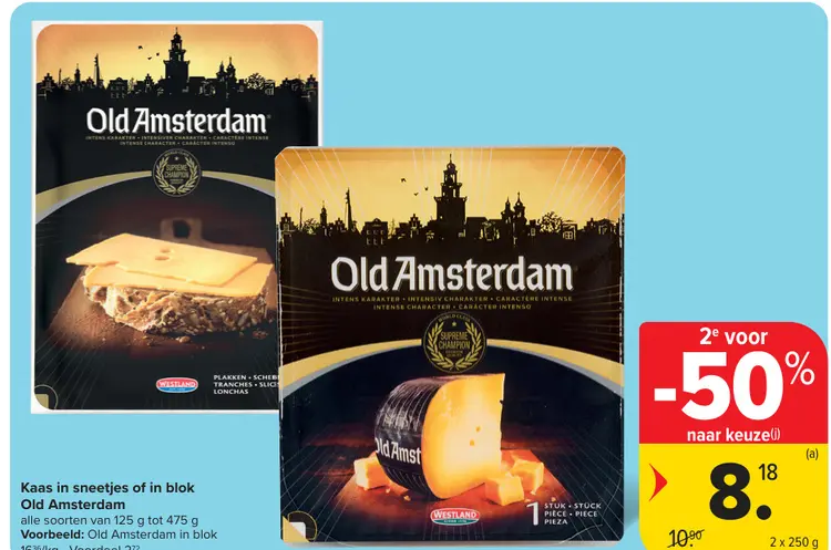 Promotie: Kaas in sneetjes of in blok Old Amsterdam