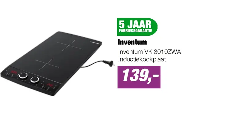 Aanbieding: Inventum VKI3010ZWA Inductiekookplaat