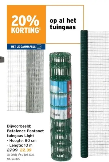 Promotie: Betafence Pantanet tuingaas Light