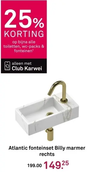 Aanbieding: Atlantic fonteinset Billy marmer rechts