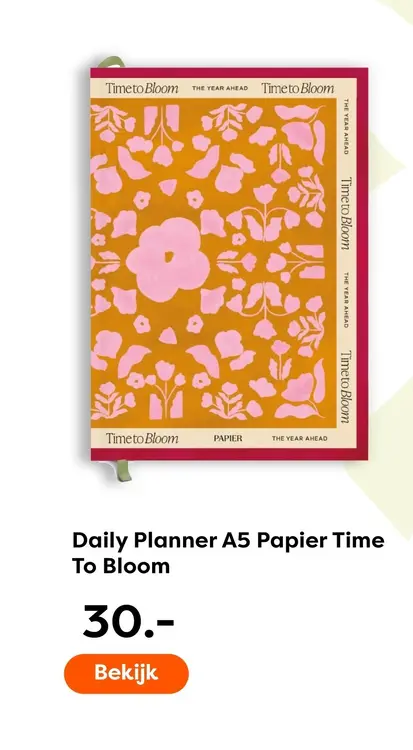 Aanbieding: Daily Planner A5 Papier Time To Bloom