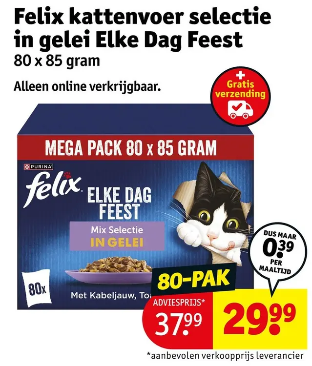 Aanbieding: Felix kattenvoer selectie in gelei Elke Dag Feest