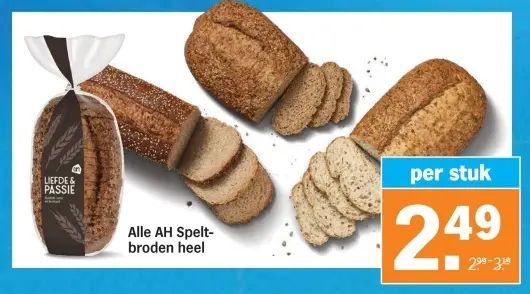 Aanbieding: Alle AH Speltbroden heel