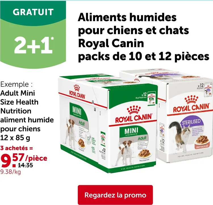 Offre: Aliments humides pour chiens et chats packs de 10 et 12 pièces