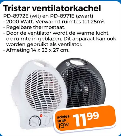 Aanbieding: Tristar ventilatorkachel