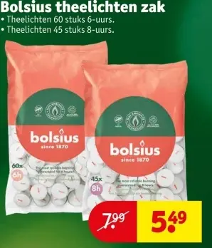 Aanbieding: Bolsius theelichten zak