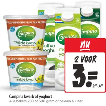 Aanbieding: Campina kwark of yoghurt