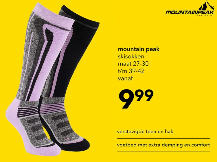 Aanbieding: 2 paar Mountain Peak dames skisokken paars