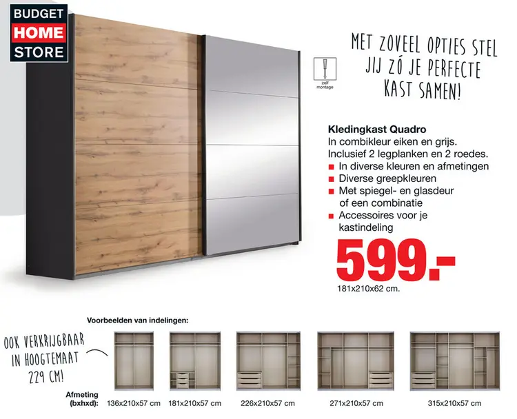 Aanbieding: Kledingkast Quadro 