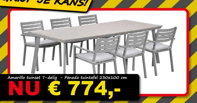 Aanbieding: Amarillo tuinset - Penedo tuintafel