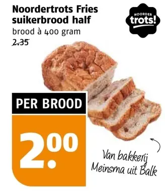 Aanbieding: Fries suikerbrood half