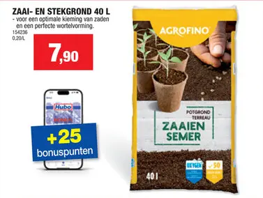 Promotie: Agrofino zaai- en stekgrond 40l