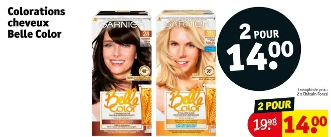 Offre: Colorations cheveux Belle Color