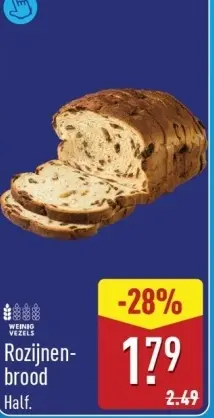 Aanbieding: Rozijnenbrood