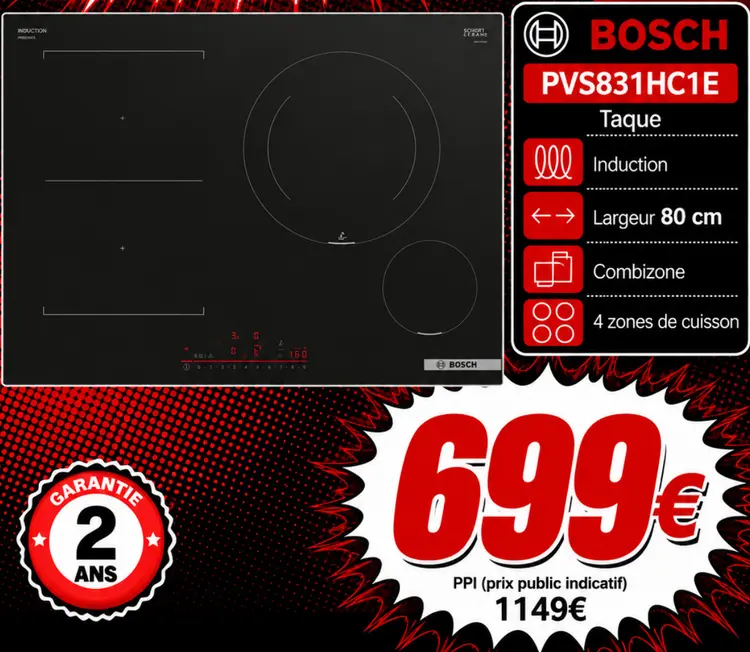Offre: Taque induction PVS831HC1E