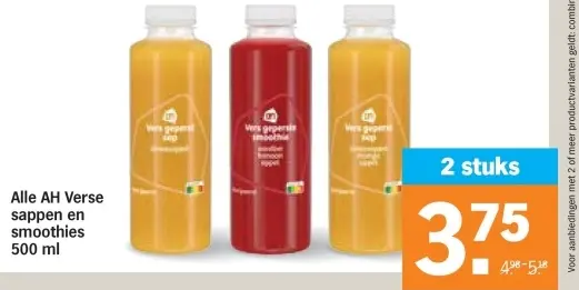 Aanbieding: AH Verse sappen en smoothies