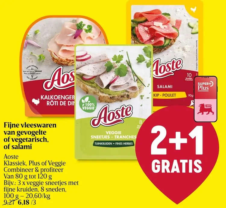 Promotie: Fijne vleeswaren van gevogelte of vegetarisch of salami