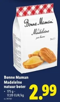 Promotie: Madeleine natuur boter