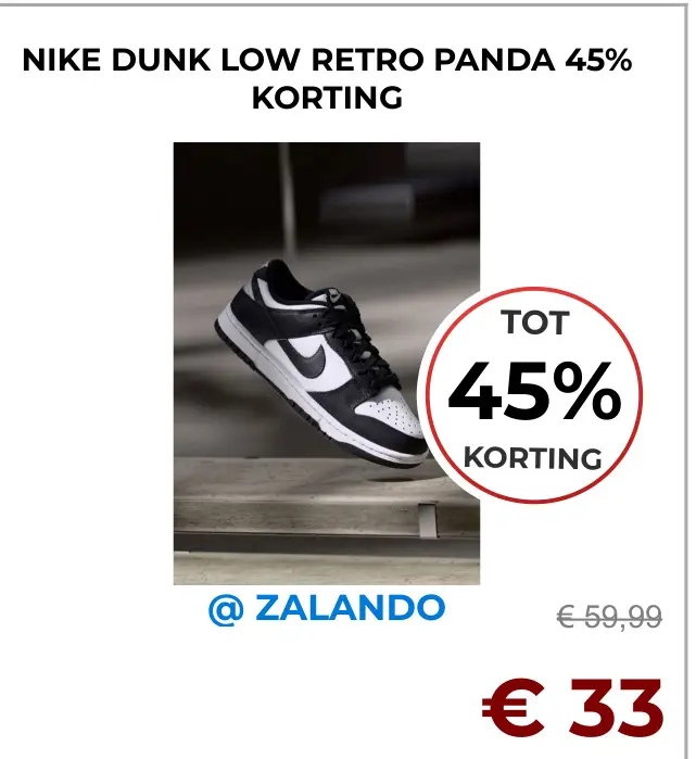Aanbieding: Dunk low retro panda