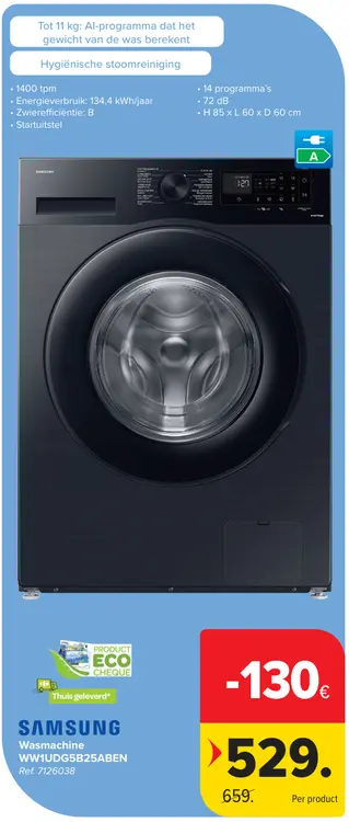 Promotie: Wasmachine WW1UDG5B25ABEN