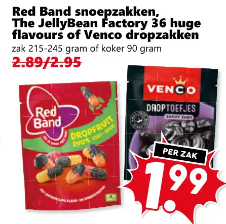 Aanbieding: snoepzakken, The JellyBean Factory 36 huge flavours of Venco dropzakken