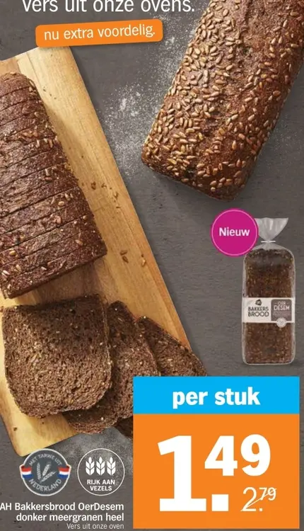 Aanbieding: Bakkersbrood OerDesem donker meergranen heel