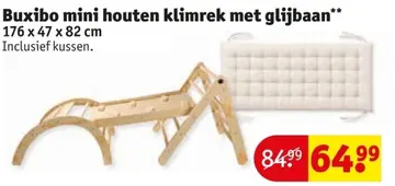 Aanbieding: Buxibo mini houten klimrek met glijbaan