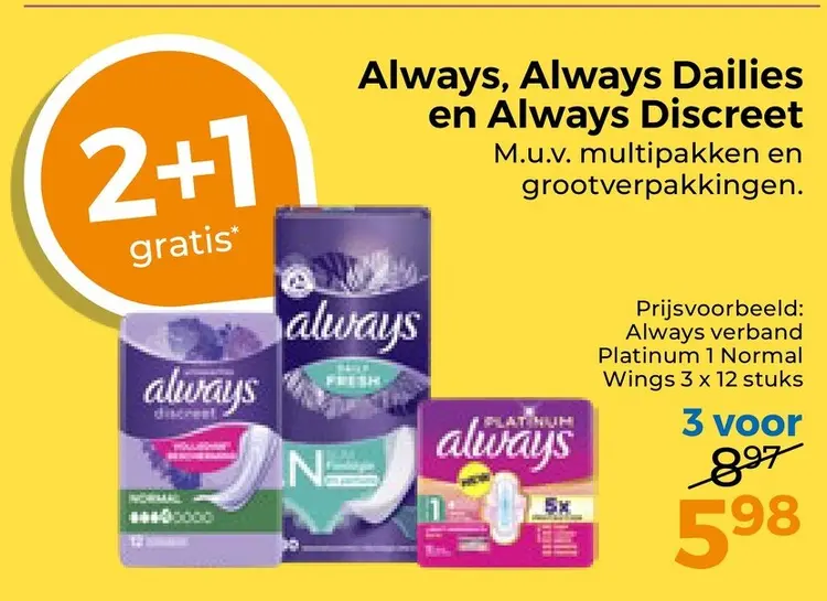 Aanbieding: Always, Always Dailies en Always Discreet