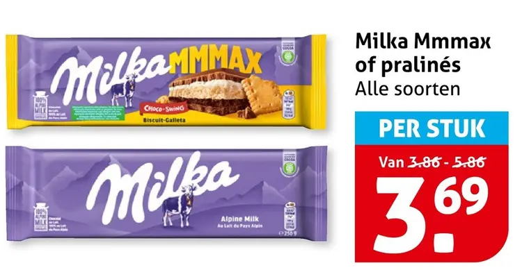 Aanbieding: Milka Mmmax of pralinés