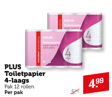 Aanbieding: PLUS Toiletpapier 4-laags