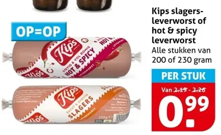 Aanbieding: slagers-leverworst of hot & spicy leverworst