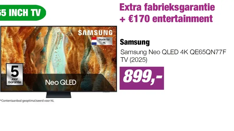Aanbieding: Samsung Neo QLED 4K QE65QN77F TV (2025)