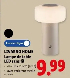 Offre: Lampe de table LED sans fil
