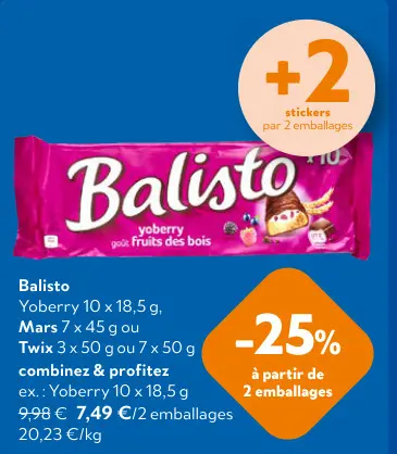 Offre: Balisto, Mars, Twix