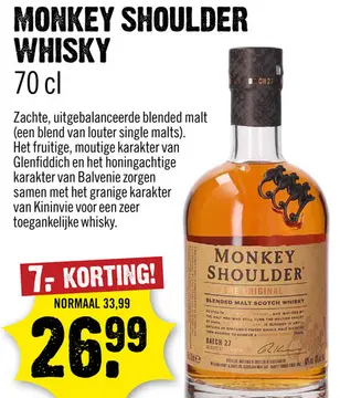 Aanbieding: Monkey shoulder whisky