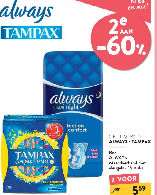 Promotie: Always en Tampax