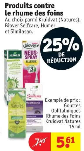 Offre: Produits contre le rhume des foins