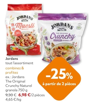 Offre: Jordans The Original Crunchy Naturel granola