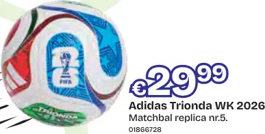 Promotie: Trionda WK 2026 Matchbal replica nr.5