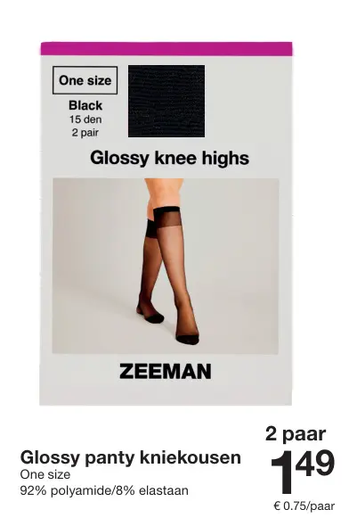Aanbieding: Glossy panty kniekousen