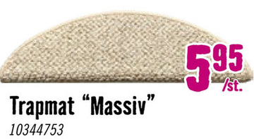 Aanbieding: Trapmat Massiv lichtbeige 16x56 cm + 4 cm omslag trapkant