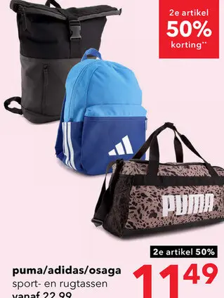 Aanbieding: sport- en rugtassen