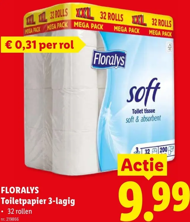 Promotie: Toiletpapier 3-lagig
