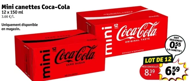 Offre: Mini canettes Coca-Cola