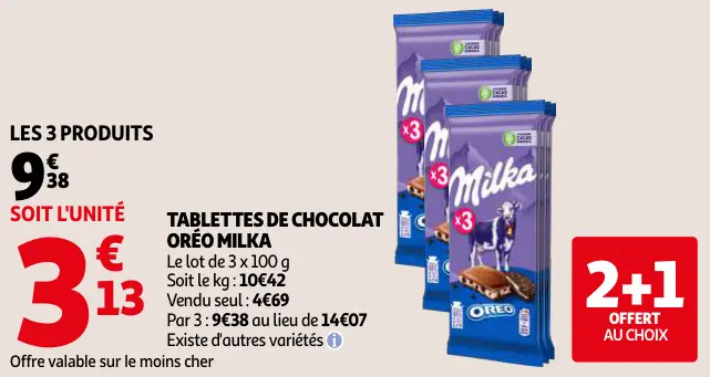 Promotie: Tablettes de chocolat oréo