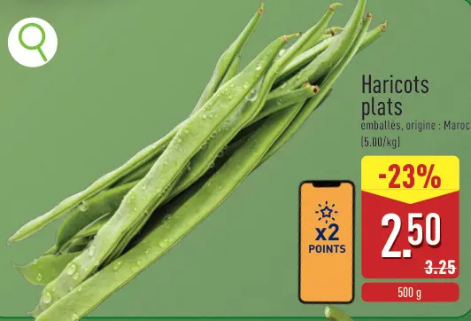 Offre: Haricots plats