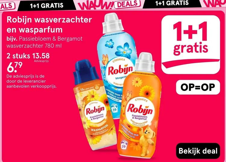 Aanbieding: Robijn wasverzachter en wasparfum