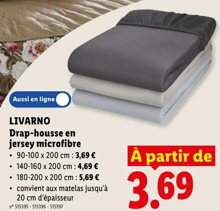 Offre: Drap-housse en jersey microfibre