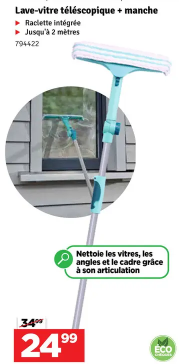 Offre: Lave-vitre téléscopique + manche